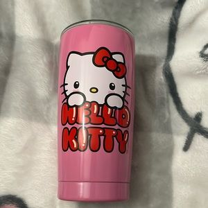 Hot pink hello kitty cup.
